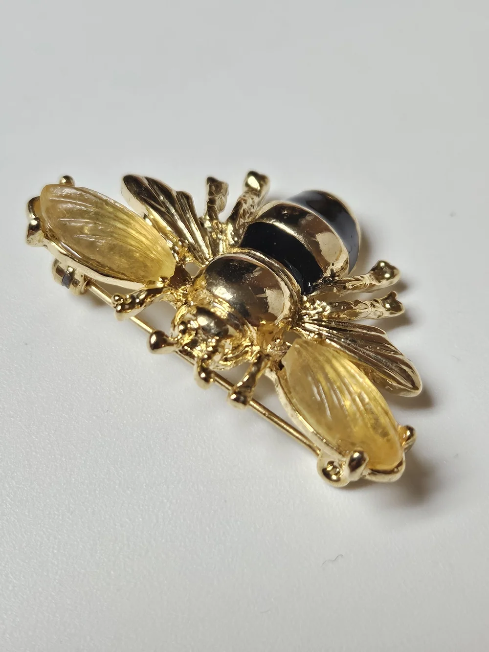 Napier Gold and Black Bee Pin Brooch